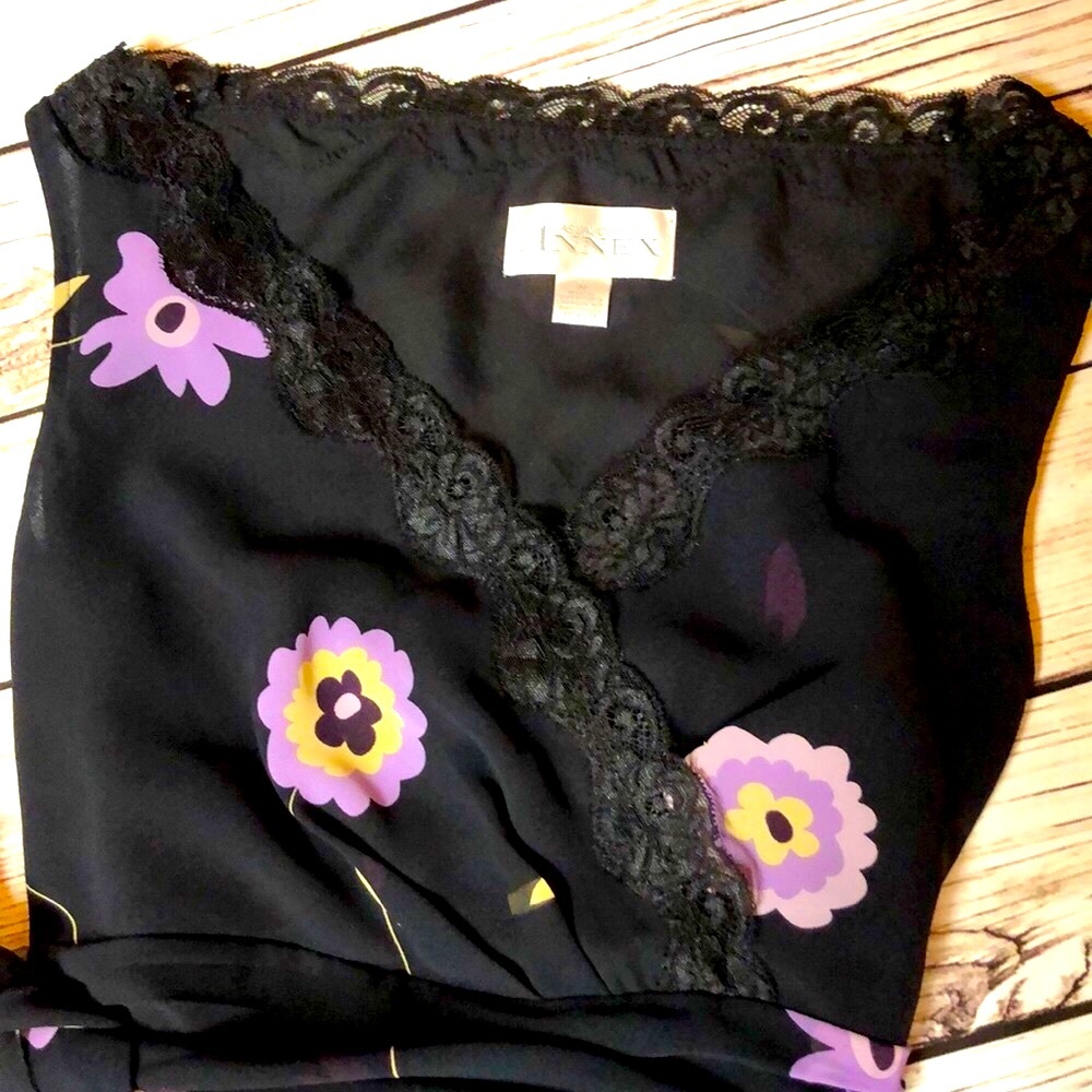 Floral Wrap Top Casual Corner Posey Blouse - Picture 4 of 7